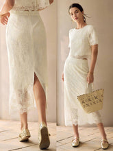 MOTF PREMIUM LACE SPLIT BACK STRAIGHT SKIRT